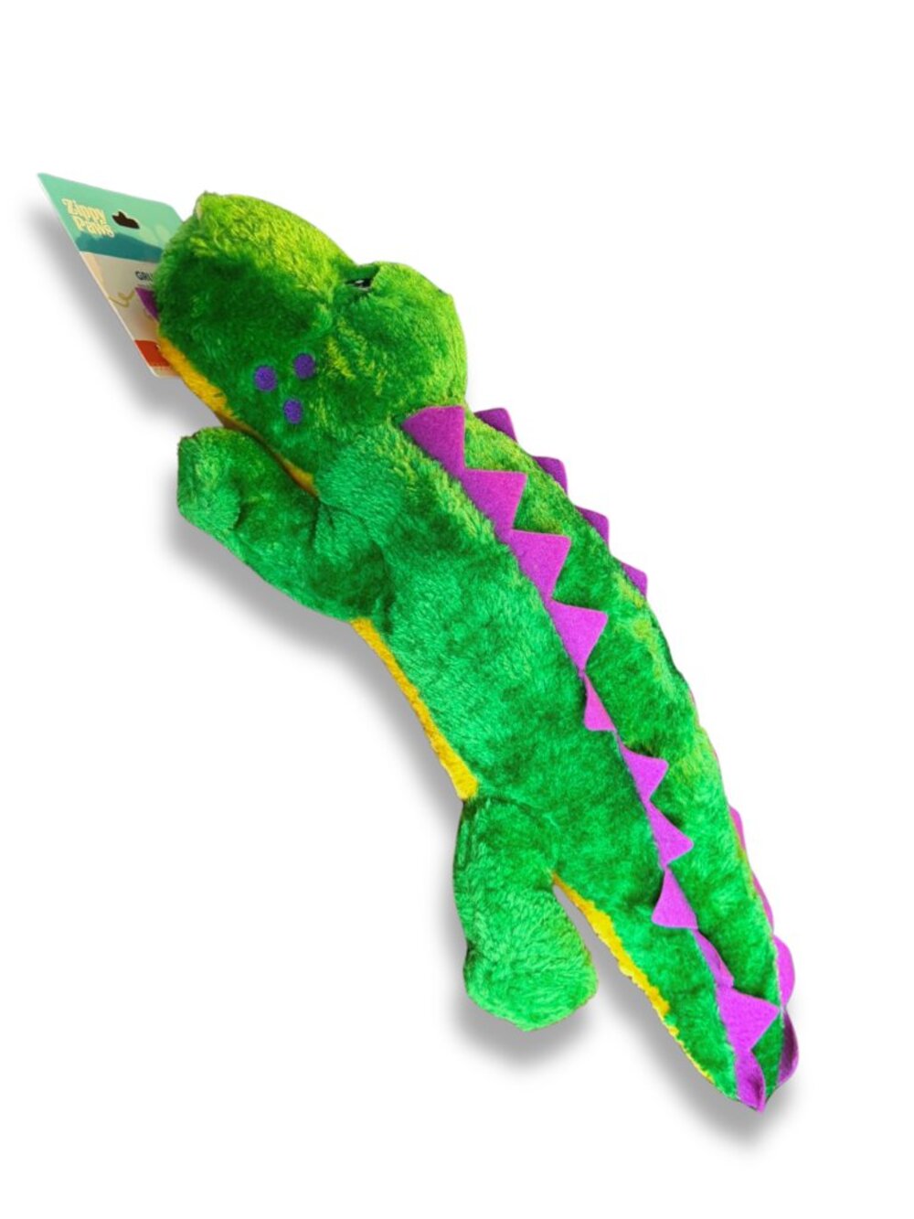 Zippy Paws Squeaky Plush Alligator Dog Toy - Green Stuffed Crocodile 19 in NEW